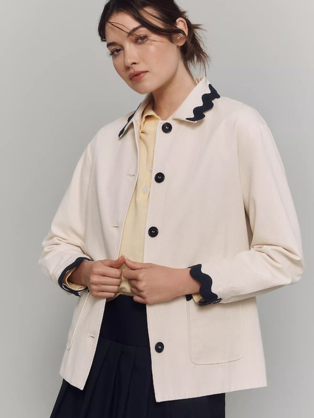 Anthropologie Dolan Left Coast Scalloped Button-Front Jacket NWT